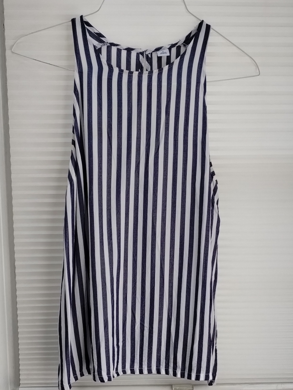 Old Navy Dark Blue and White Striped Lightweight Tank - Picture 1 of 8